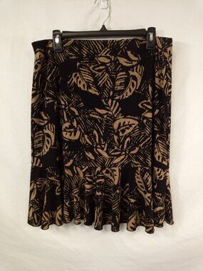 Chaps Women's Black/Brown Desert Explorer Pattern Mini Skirt Size Large